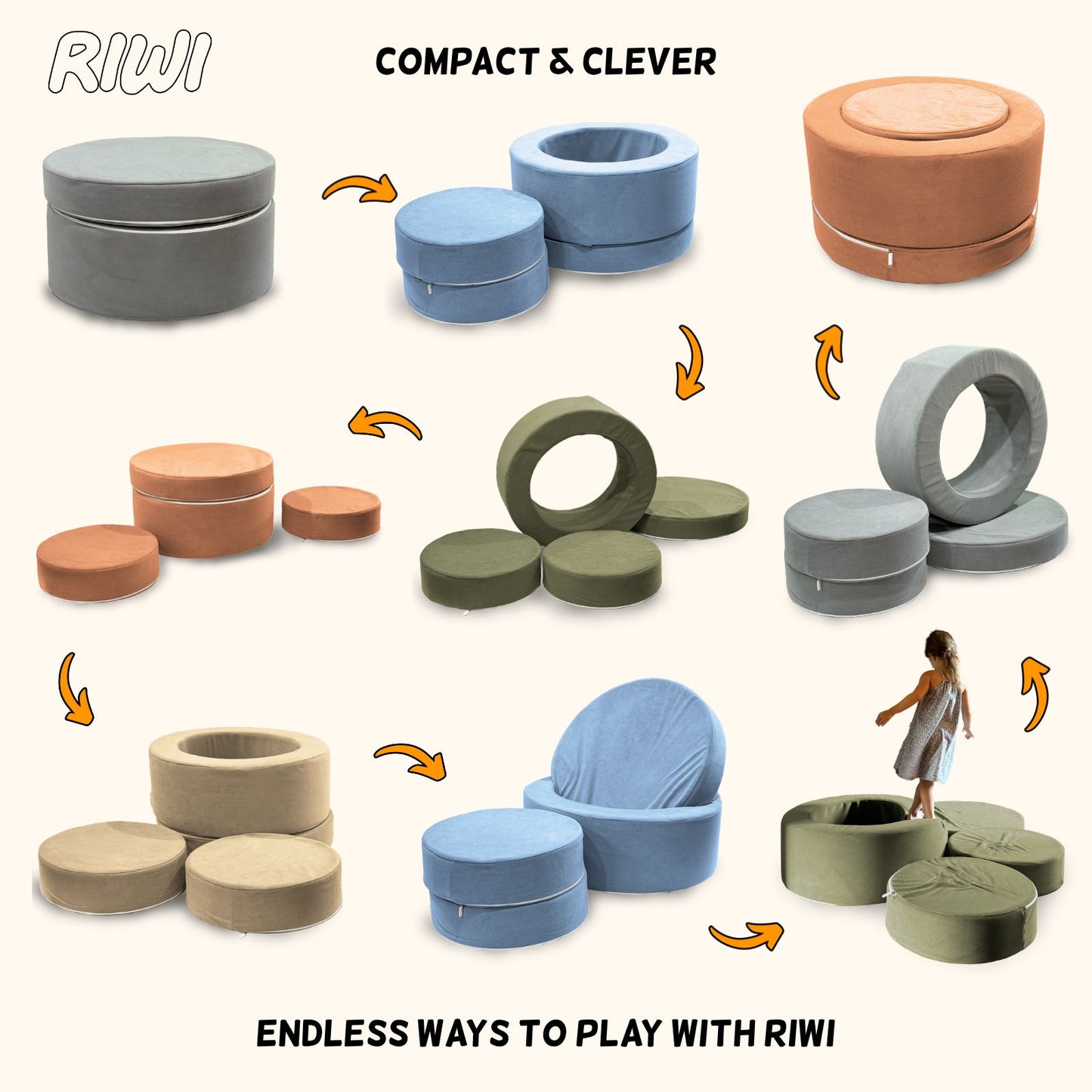 RIWI® Loop - modular play stool