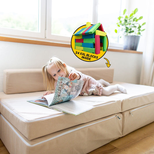 RIWI® Spielsofa komplett – Beige Cord - Premium 205-16